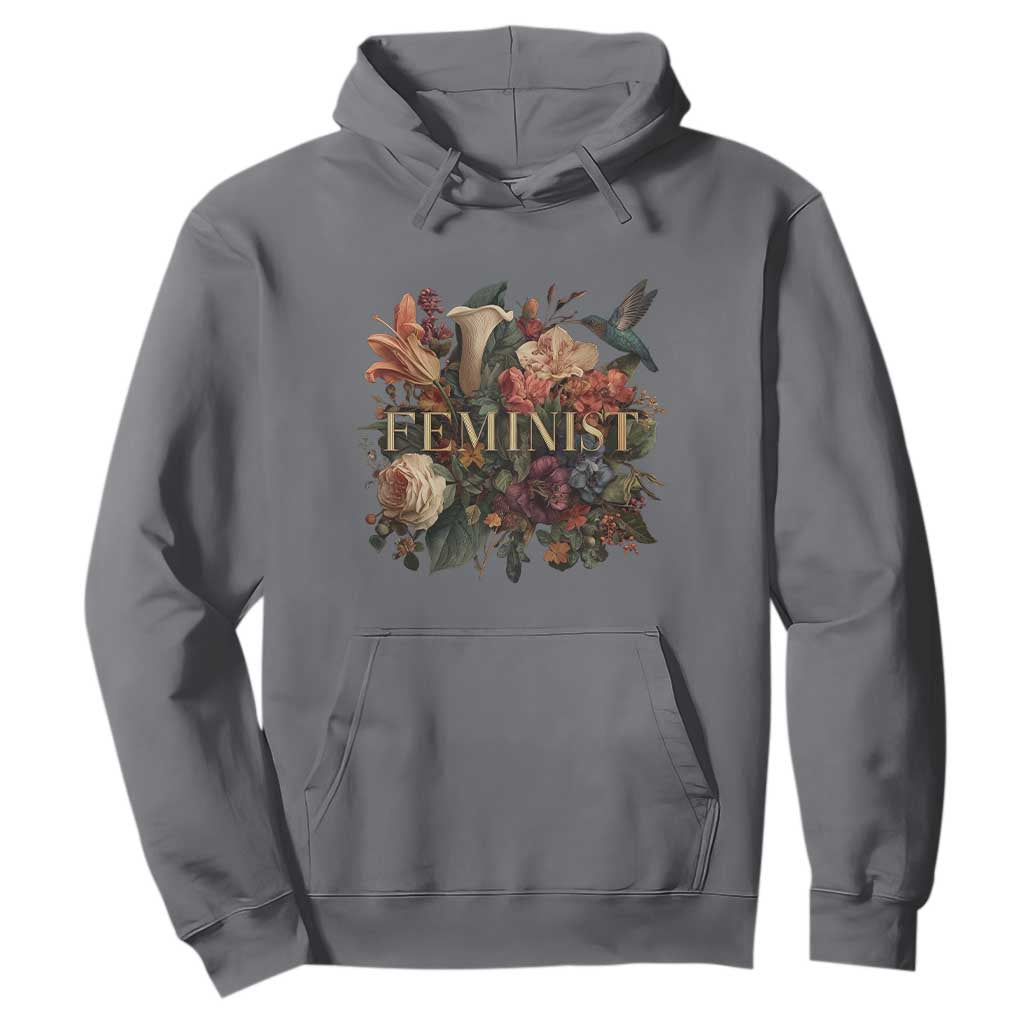 Pro Feminist Women's Rights Vintage Retro Flower Hoodie TS11 Charcoal Print Your Wear
