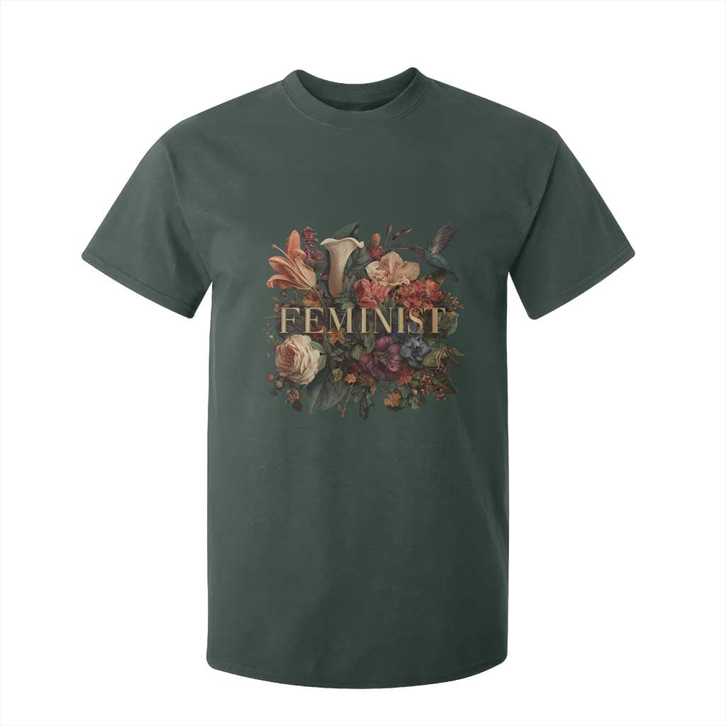 Pro Feminist Women's Rights Vintage Retro Flower T Shirt For Kid TS11 Dark Forest Green Print Your Wear