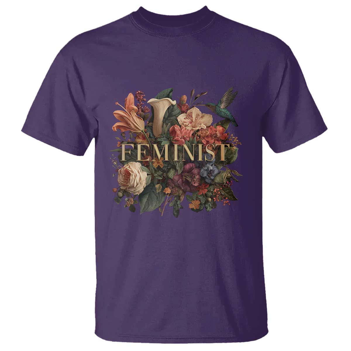 Pro Feminist Women's Rights Vintage Retro Flower T Shirt TS11 Purple Print Your Wear