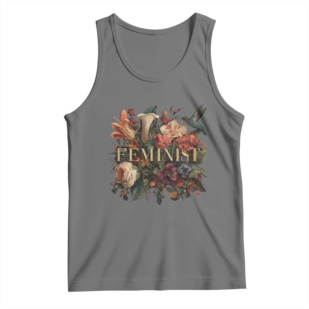 Pro Feminist Women's Rights Vintage Retro Flower Tank Top TS11 Black Heather Print Your Wear