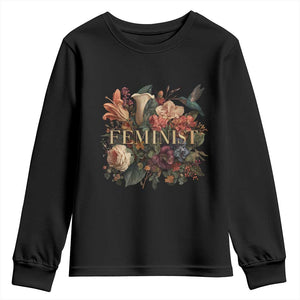 Pro Feminist Women's Rights Vintage Retro Flower Youth Sweatshirt TS11 Black Print Your Wear
