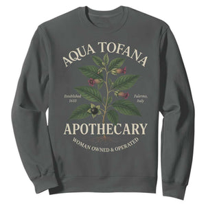 Aqua Tofana Funny Feminist Sweatshirt Woman Owned And Operated TS11 Dark Heather Print Your Wear