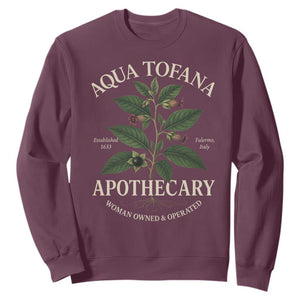 Aqua Tofana Funny Feminist Sweatshirt Woman Owned And Operated TS11 Maroon Print Your Wear
