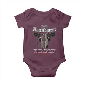 2nd Amendment Pro Gun Baby Onesie Gun Rights Shall Not Be Infringed Patriotic American Flag TS11 Maroon Print Your Wear