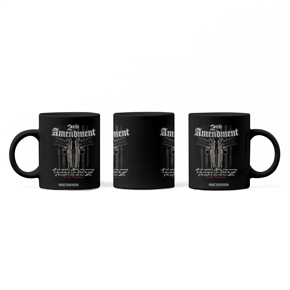 2nd Amendment Pro Gun Coffee Mug Gun Rights Shall Not Be Infringed Patriotic American Flag TS11 Print Your Wear