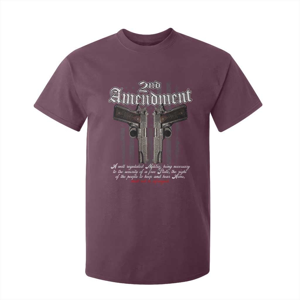2nd Amendment Pro Gun T Shirt For Kid Gun Rights Shall Not Be Infringed Patriotic American Flag TS11 Maroon Print Your Wear