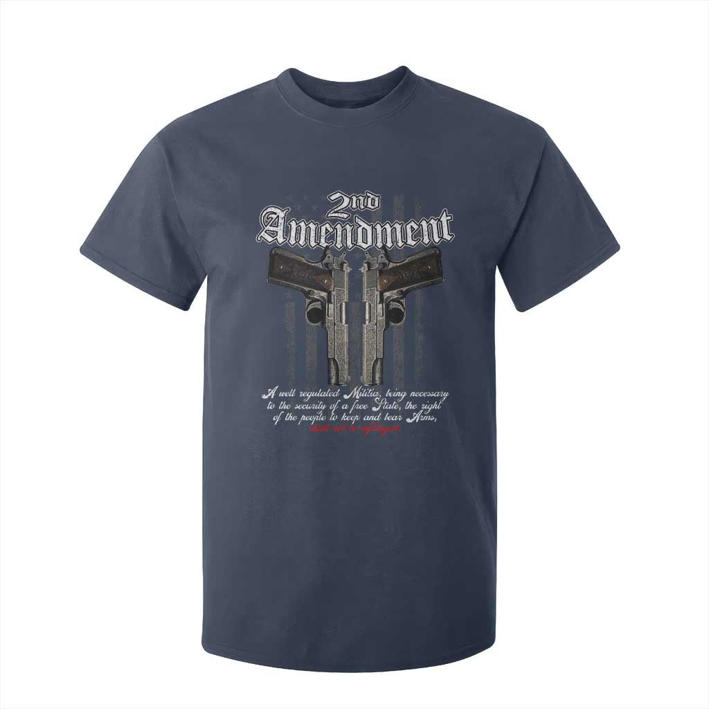 2nd Amendment Pro Gun T Shirt For Kid Gun Rights Shall Not Be Infringed Patriotic American Flag TS11 Navy Print Your Wear