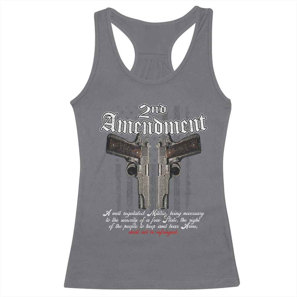 2nd Amendment Pro Gun Racerback Tank Top Gun Rights Shall Not Be Infringed Patriotic American Flag TS11 Charcoal Print Your Wear