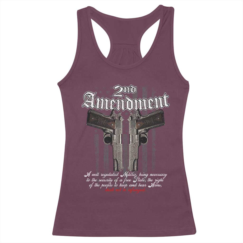 2nd Amendment Pro Gun Racerback Tank Top Gun Rights Shall Not Be Infringed Patriotic American Flag TS11 Maroon Print Your Wear