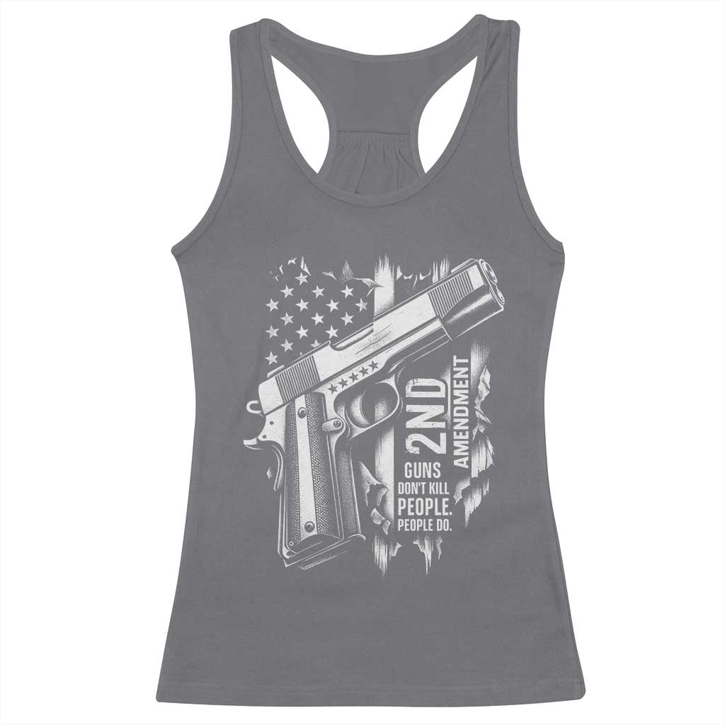 Guns Dont Kill People Do Racerback Tank Top 2nd Amendment American Flag TS11 Charcoal Print Your Wear