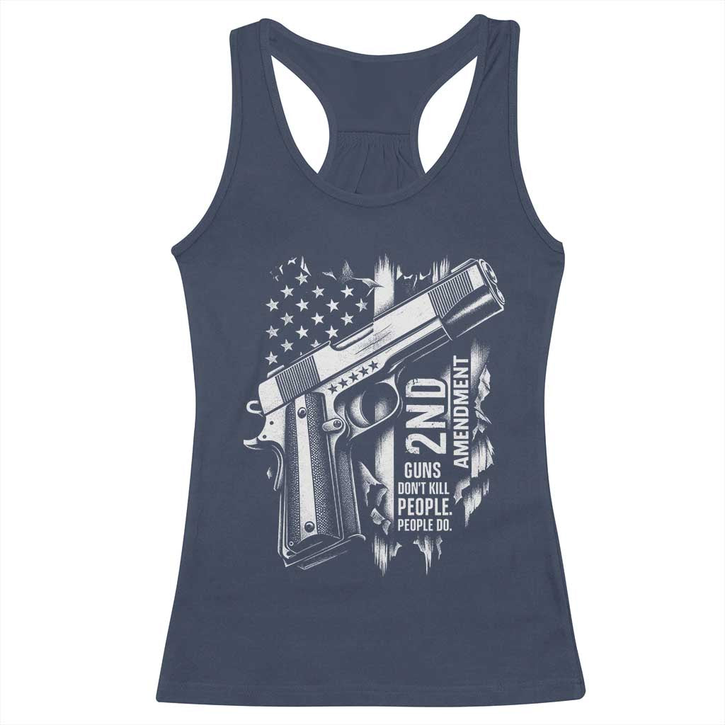 Guns Dont Kill People Do Racerback Tank Top 2nd Amendment American Flag TS11 Navy Print Your Wear