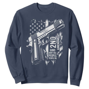 Guns Dont Kill People Do Sweatshirt 2nd Amendment American Flag TS11 Navy Print Your Wear