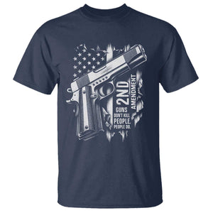 Guns Dont Kill People Do T Shirt 2nd Amendment American Flag TS11 Navy Print Your Wear