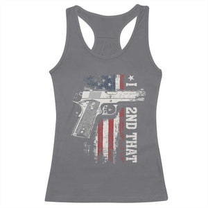 I 2nd That Second Amendment Racerback Tank Top Pro Gun American Flag Patriotic TS11 Charcoal Print Your Wear