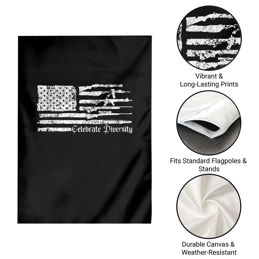 Funny Pro Gun Celebrate Diversity Garden Flag 2nd Amendment Vintage American Flag TS11 Print Your Wear
