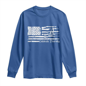 Funny Pro Gun Celebrate Diversity Long Sleeve Shirt 2nd Amendment Vintage American Flag TS11 Royal Blue Print Your Wear