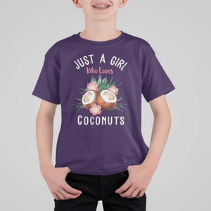 Funny Coconut T Shirt For Kid Just A Girl Who Loves Coconuts Harris 2024 TS11 Purple Print Your Wear