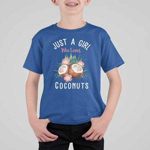 Funny Coconut T Shirt For Kid Just A Girl Who Loves Coconuts Harris 2024 TS11 Royal Blue Print Your Wear