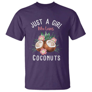 Funny Coconut T Shirt Just A Girl Who Loves Coconuts Harris 2024 TS11 Purple Print Your Wear