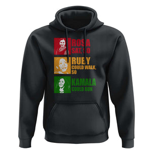 Harris 2024 Hoodie Rosa Sat So Ruby Could Walk So Kamala Could Run TS11 Black Print Your Wear