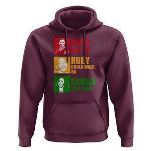 Harris 2024 Hoodie Rosa Sat So Ruby Could Walk So Kamala Could Run TS11 Maroon Print Your Wear