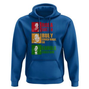 Harris 2024 Hoodie Rosa Sat So Ruby Could Walk So Kamala Could Run TS11 Royal Blue Print Your Wear