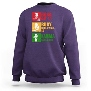 Harris 2024 Sweatshirt Rosa Sat So Ruby Could Walk So Kamala Could Run TS11 Purple Print Your Wear