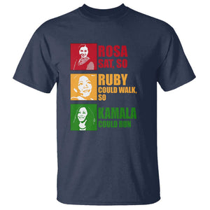 Harris 2024 T Shirt Rosa Sat So Ruby Could Walk So Kamala Could Run TS11 Navy Print Your Wear