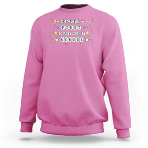 Happy First Day Of School Sweatshirt Student Teacher Bracelet Retro Groove TS11 Azalea Print Your Wear