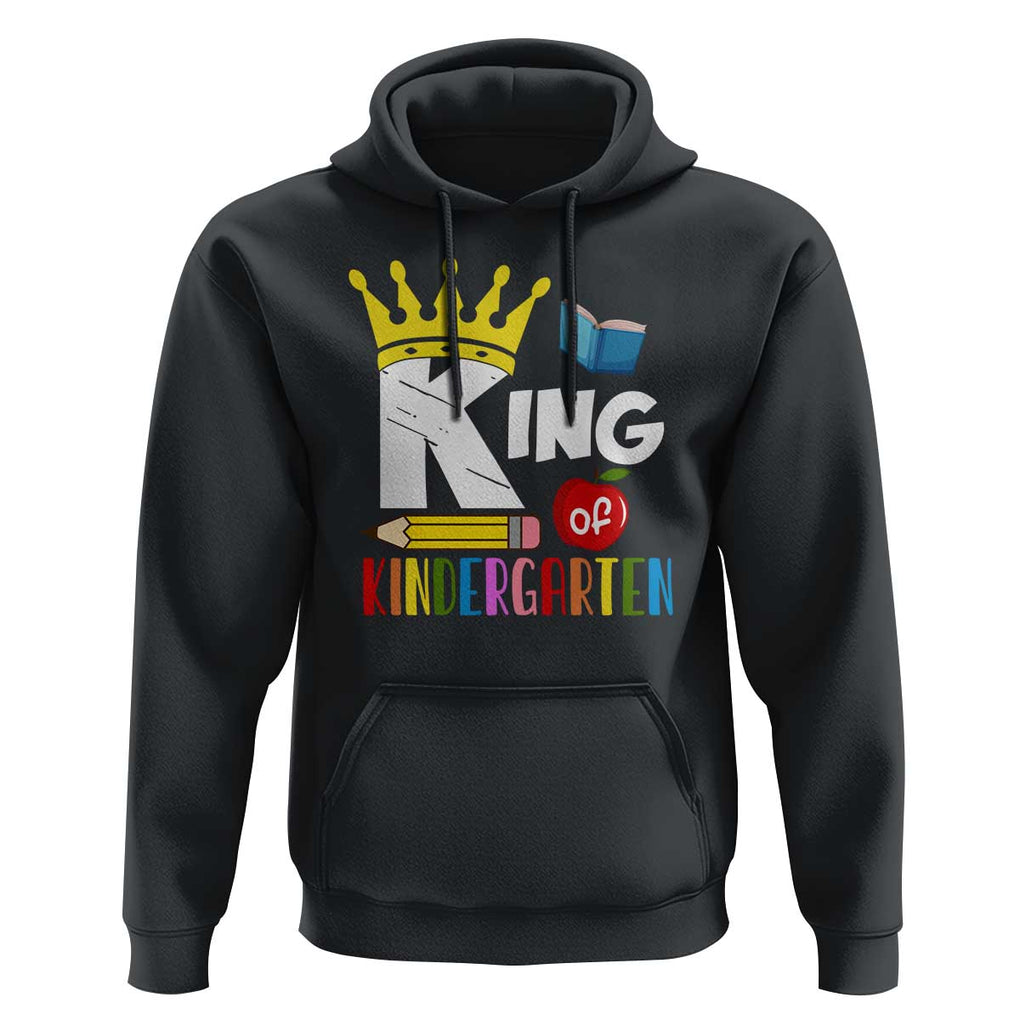 King Of Kindergarten Hoodie Back To School Crown Apple Pen Book TS11 Black Print Your Wear