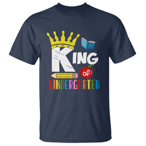 King Of Kindergarten T Shirt Back To School Crown Apple Pen Book TS11 Navy Print Your Wear