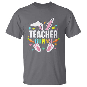 Teacher Bunny T Shirt Rabbit Ears Easter Day Carrot Star Heart TS11 Charcoal Print Your Wear