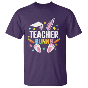 Teacher Bunny T Shirt Rabbit Ears Easter Day Carrot Star Heart TS11 Purple Print Your Wear