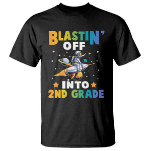 Funny Back To School Space T Shirt Blastin' Off Into 2nd Grade Astronaut Rocket TS11 Black Print Your Wear