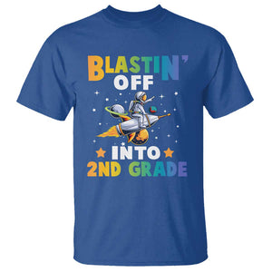 Funny Back To School Space T Shirt Blastin' Off Into 2nd Grade Astronaut Rocket TS11 Royal Blue Print Your Wear