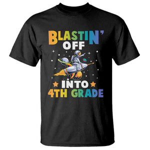 Funny Back To School Space T Shirt Blastin' Off Into 4th Grade Astronaut Rocket TS11 Black Print Your Wear