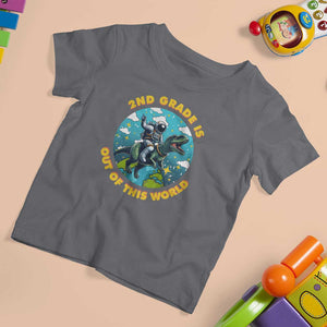 Funny Back To School Space T Shirt For Kid 1ST Grade Is Out Of This World Dinosaur Astronaut Planet TS11 Charcoal Print Your Wear