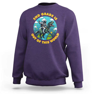 Funny Back To School Space Sweatshirt 1ST Grade Is Out Of This World Dinosaur Astronaut Planet TS11 Purple Print Your Wear