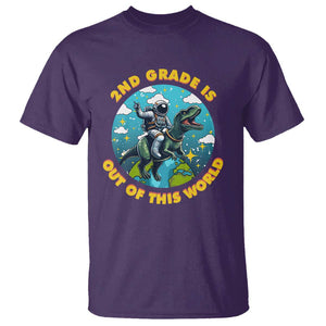 Funny Back To School Space T Shirt 1ST Grade Is Out Of This World Dinosaur Astronaut Planet TS11 Purple Print Your Wear