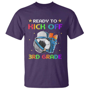 Ready To Kick Off 3rd Grade T Shirt Back To School Soccer Backpacks Ruller Pencil TS11 Purple Print Your Wear