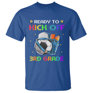 Ready To Kick Off 3rd Grade T Shirt Back To School Soccer Backpacks Ruller Pencil TS11 Royal Blue Print Your Wear