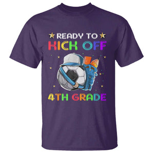 Ready To Kick Off 4th Grade T Shirt Back To School Soccer Backpacks Ruller Pencil TS11 Purple Print Your Wear