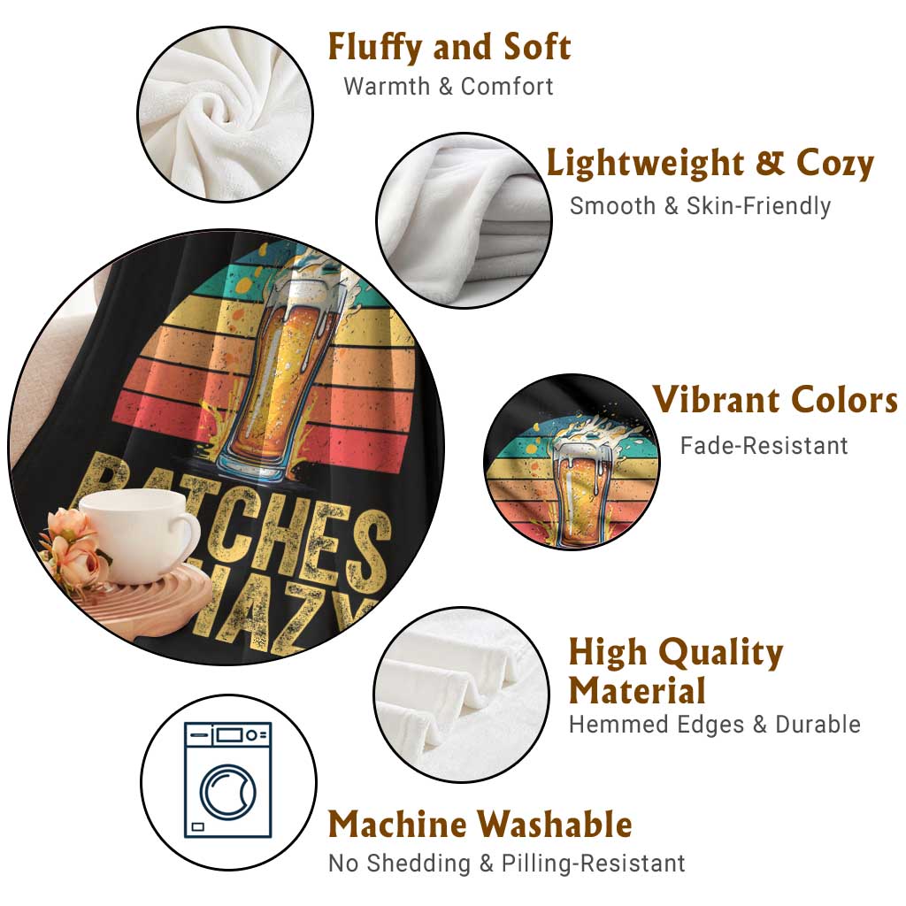 Funny Batches Be Hazy Throw Blanket Craft Beer For Home Brewing TS11 Print Your Wear