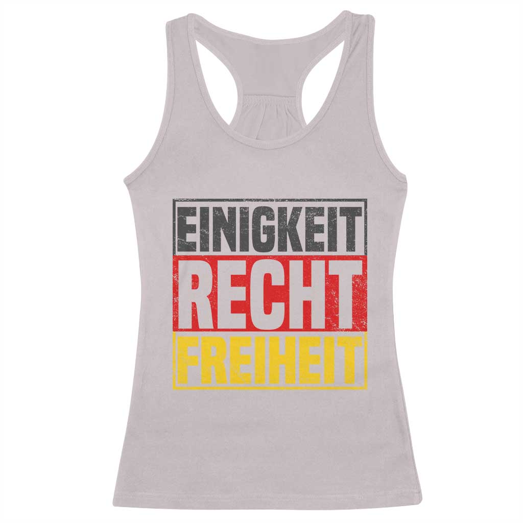 Proud Germany Racerback Tank Top Einigkeit Recht Freiheit German Flag TS11 Ice Gray Print Your Wear