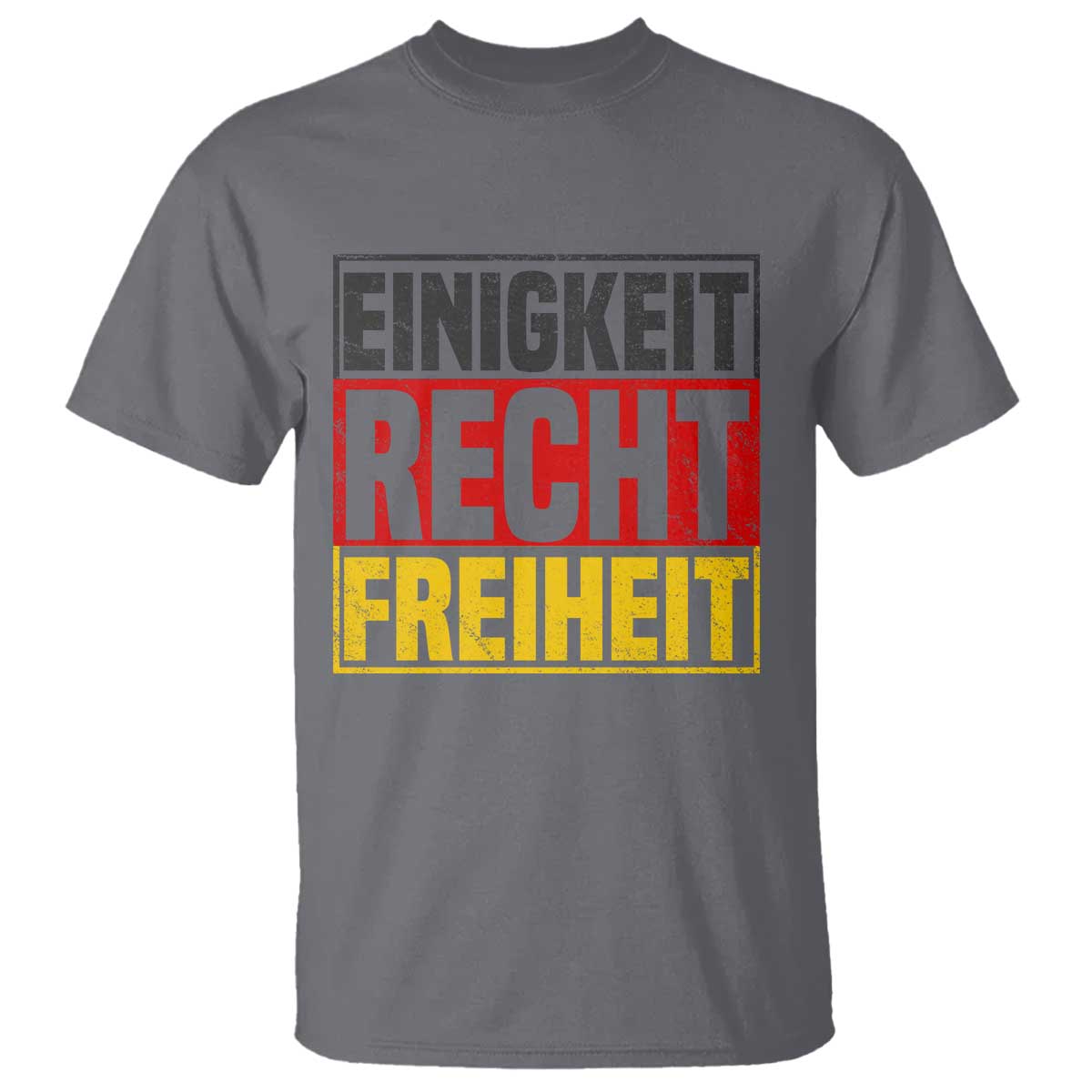Proud Germany T Shirt Einigkeit Recht Freiheit German Flag TS11 Charcoal Print Your Wear