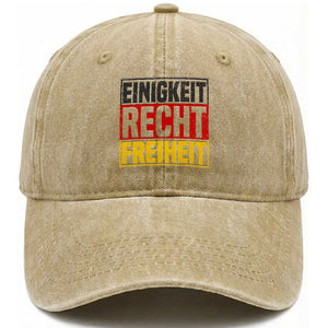 Proud Germany Washed Cotton Baseball Cap Einigkeit Recht Freiheit German Flag TS11 Print Your Wear