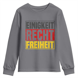 Proud Germany Youth Sweatshirt Einigkeit Recht Freiheit German Flag TS11 Charcoal Print Your Wear