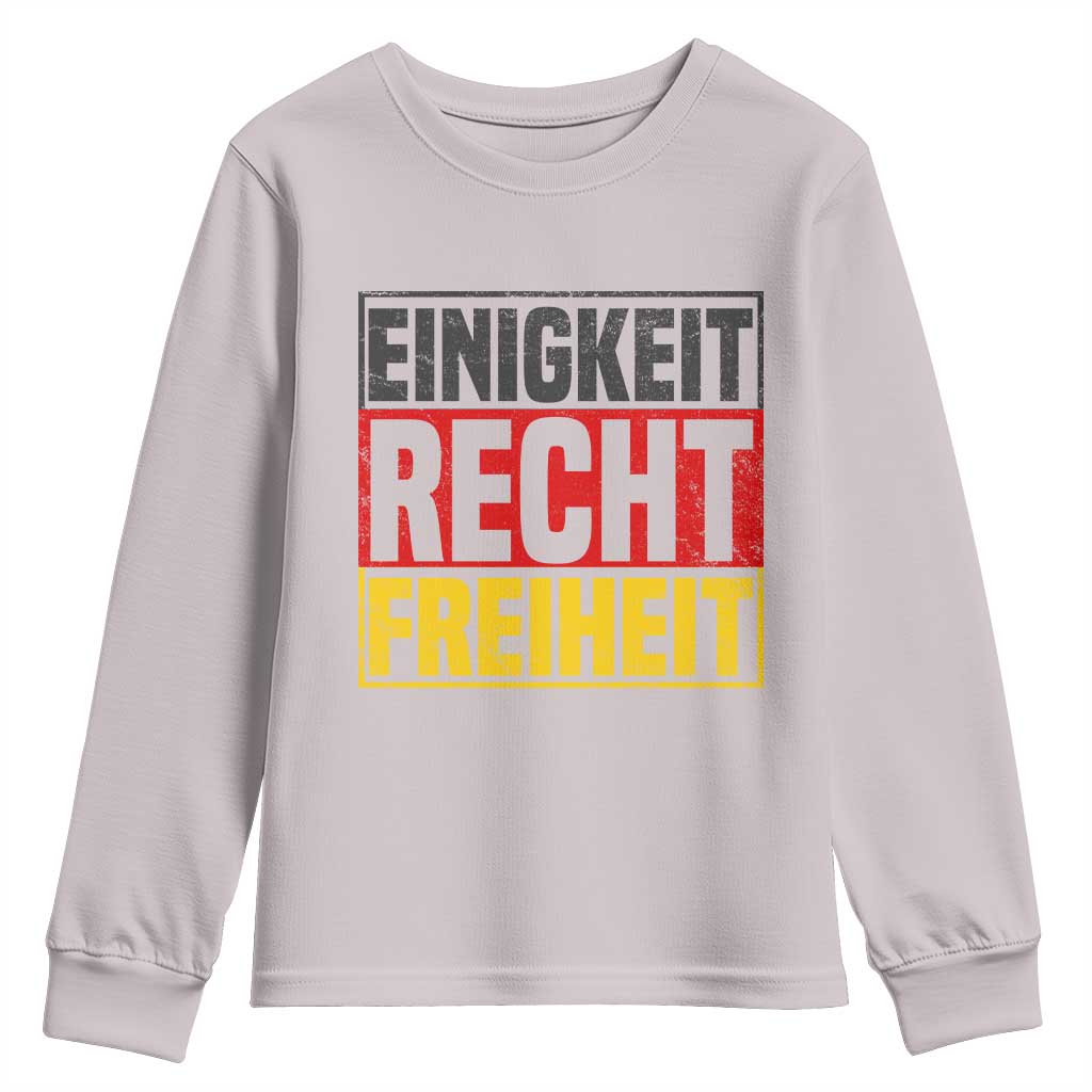 Proud Germany Youth Sweatshirt Einigkeit Recht Freiheit German Flag TS11 Ice Gray Print Your Wear