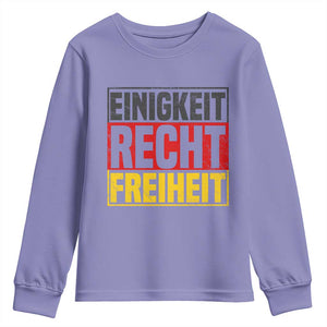 Proud Germany Youth Sweatshirt Einigkeit Recht Freiheit German Flag TS11 Violet Print Your Wear