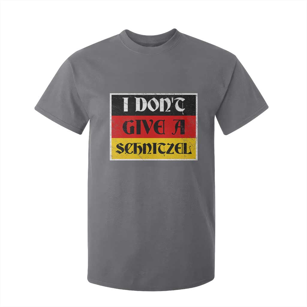 German Beer Drinking T Shirt For Kid I Don't Give A Schnitzel Oktoberfest TS11 Charcoal Print Your Wear